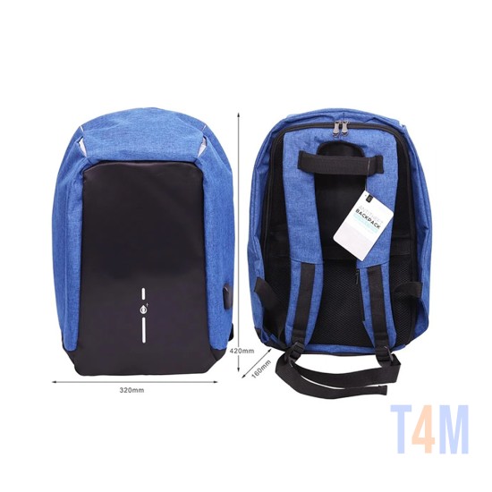 Mochila Antirrobo OnePlus NR9117 con Puerto de Carga para Portátiles de 15,6" Max. Azul